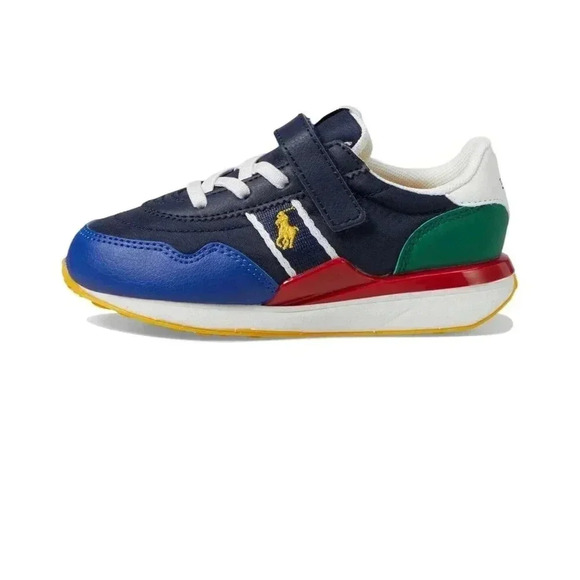 NWB Polo Ralph Lauren Kids Train 89 Sport Size 10.5c Red/Blue/Yellow/ Sneaker - Picture 2 of 9